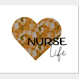 Nurse Life blue camo hart Posters and Art